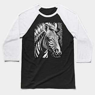 Cheerful zebra head of a zebra linear art Baseball T-Shirt